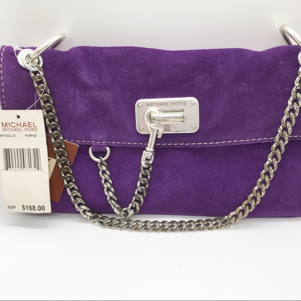 MICHAEL KORS Vintage Purple Suede Purse NWT